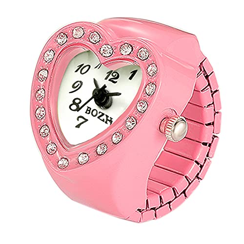 jewelrywe men women finger watch round analog easy read quartz finger rings watches adjustable size