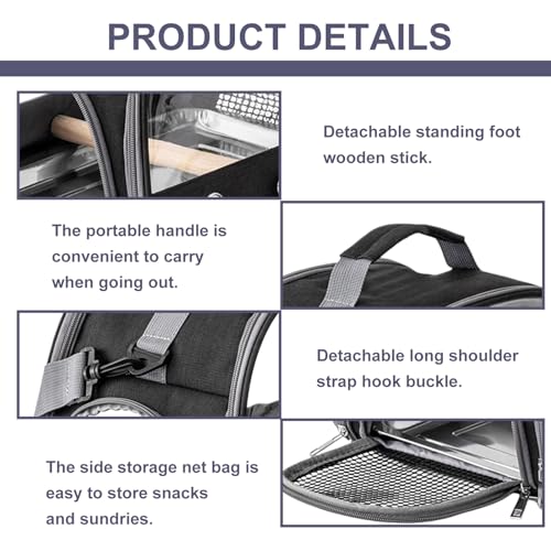 Vogel-Tragetasche-mit-Edelstahl-Tablett-und-Stehstange-Vogel-Transportbox-Atmungsaktiver-Tragbarer-Vogelkafig-fur-WellensittichSitticheKleintiere-Bird-Transport-BoxSchwarz | Dealmeister.io Alt tag für bilder post titel