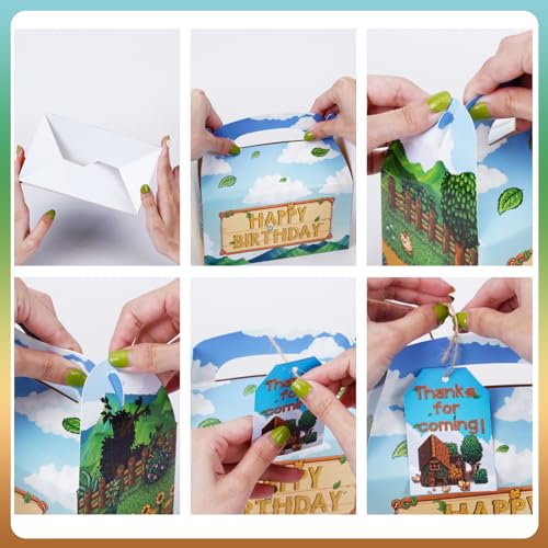 HOMEZZO-Farm-Birthday-Party-Favor-Boxes-12-Pcs-Valley-Farmhouse-Goody-Treat-Boxes-with-Tags-for-Farm-Barnyard-Themed-Birthday-Party HOMEZZO Farm Birthday Party Favor Boxes 12 Pcs Valley Farmhouse Goody Treat Boxes with Tags for Farm Barnyard Themed Birthday Party