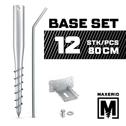 MAXERIO 80 cm Base-Set 12er Fondazione a Vite +