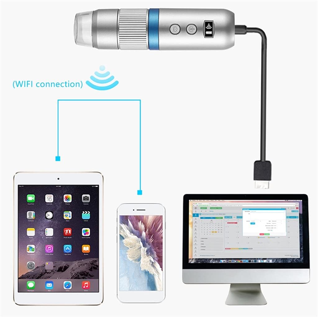 Video Microscope with 8 LED 1080P 1000X 37DB White Electronic Digital for Android iOS PC