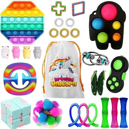 26 Pack Sensory Fidget Toys Setï¼Stress Relief Hand Toys for Adults Kids ADHD ADD Anxiety Autism, Perfect for Birthday Party Favors, School Classroom Rewards, Carnival Prizes, Pinata Goodie Bag Fillers