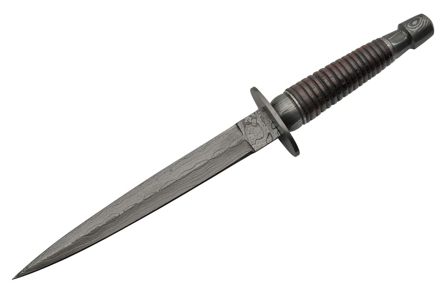 Damascus Commando Dagger Fixed Knife 12.5