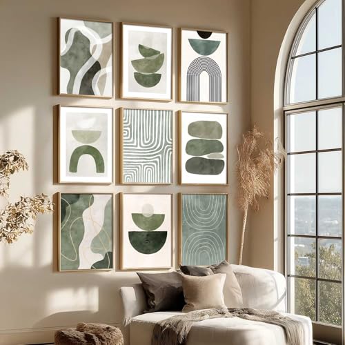 Image of kotart Floral Wall Art Home Decoration | Aesthetic Floral Paintings With Frame For Living Room Bed Room Hotel Wall Decor Digital Reprint Set of 9 (10X13 inch)