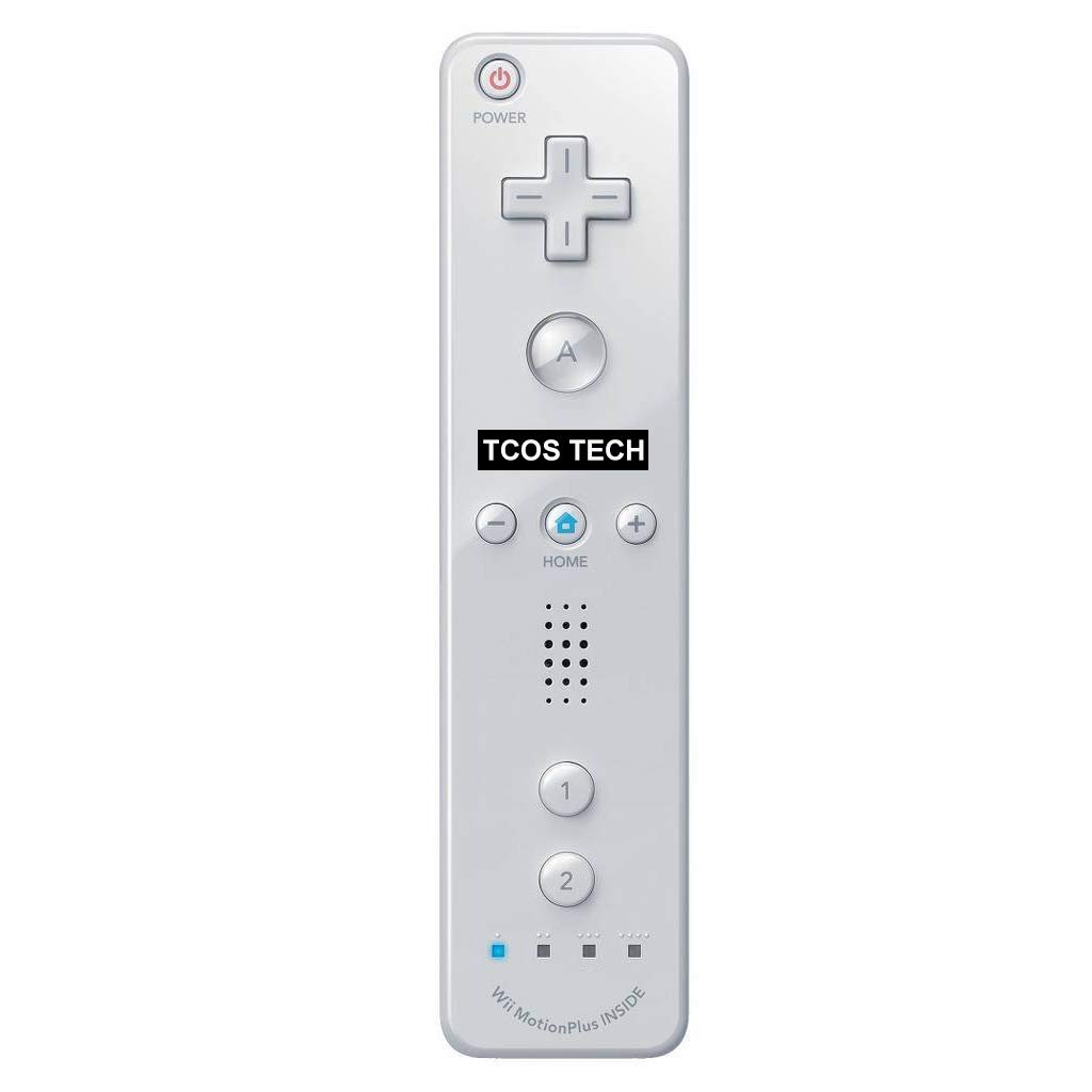 TCOS TECH Wii Remote Controller Motion Plus Wireless Controller with Silicon Cover for Nintendo Wii and Wii U - White