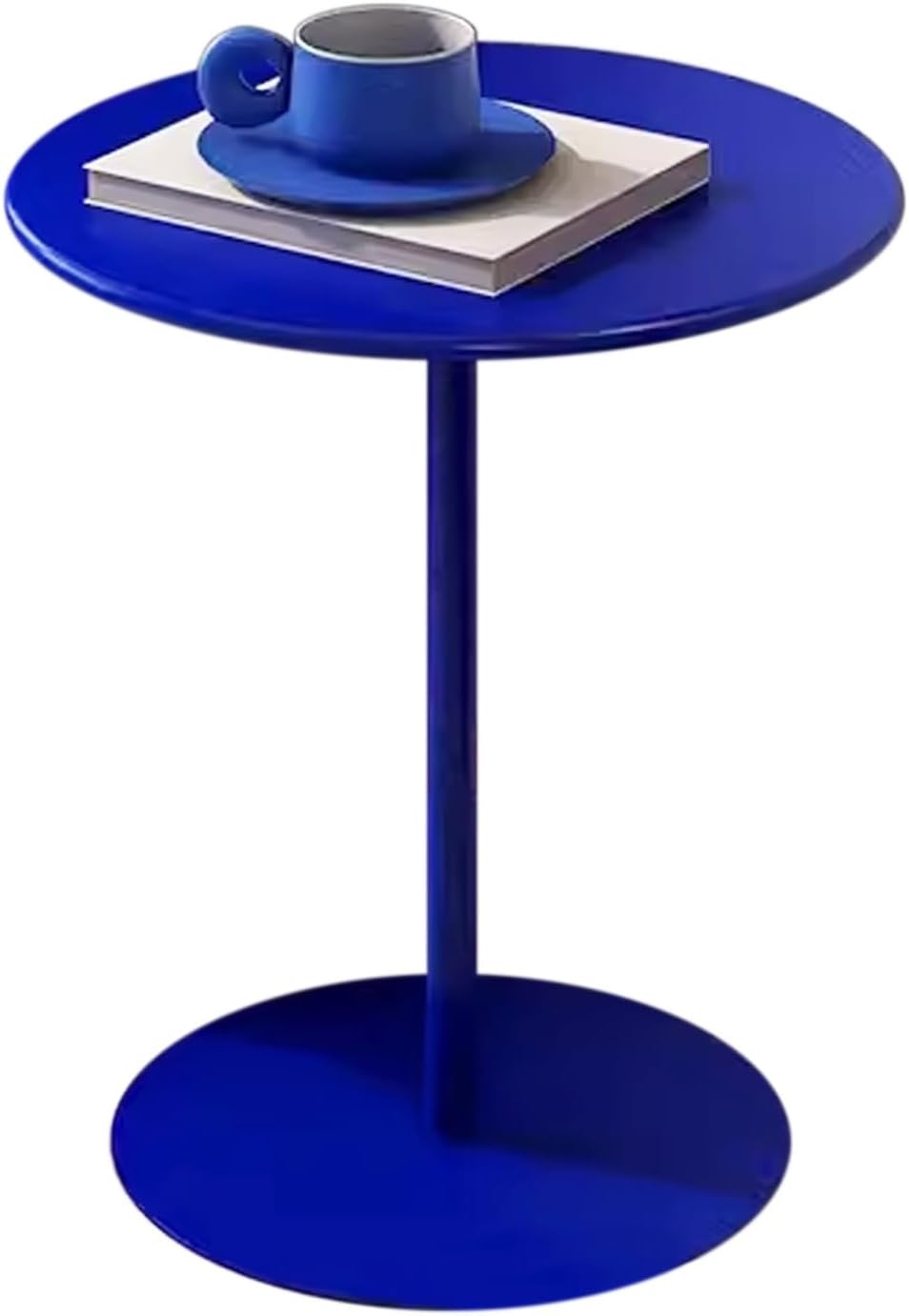 Round Pub Bar Table,Blue Pub Tables Round Bar Table for Cocktail Bistro Cafe, Breakfast Dining Table Small Space Coffee Table with Metal Iron Base, High Top Side Tables (Size : 40x40x72cm)