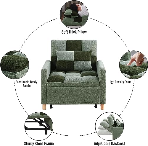 Sillón Convertible Plegable Verde miniatura 3