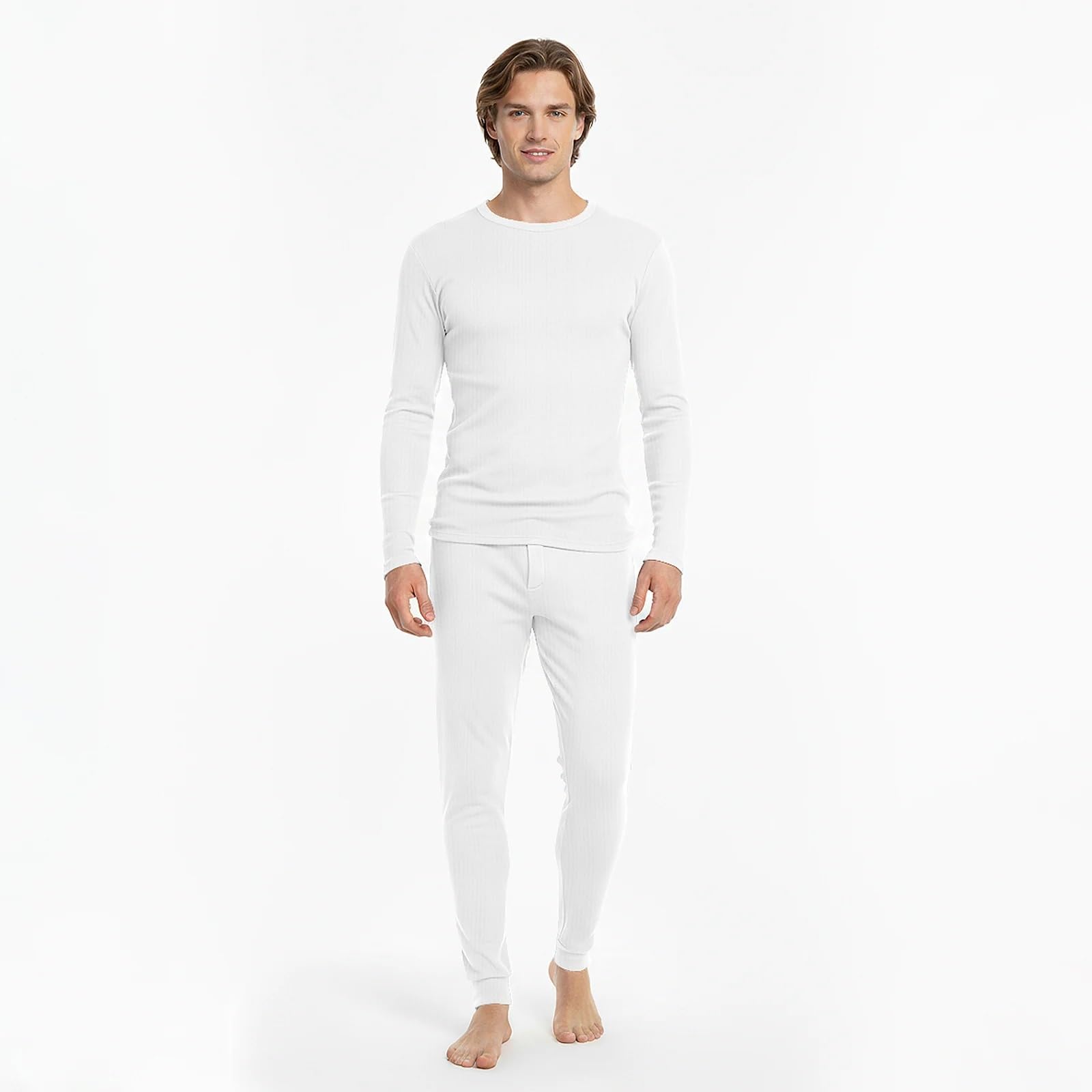 BestSale247 Lot de 3 caleçons thermiques longs pour homme - Long Johns - Sous-vêtements de ski en coton