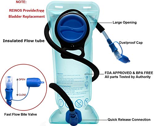 Hydration Backpack - Light Water Pack - 2L Water Bladder Included for Running, Hiking, Biking, Festivals, Raves