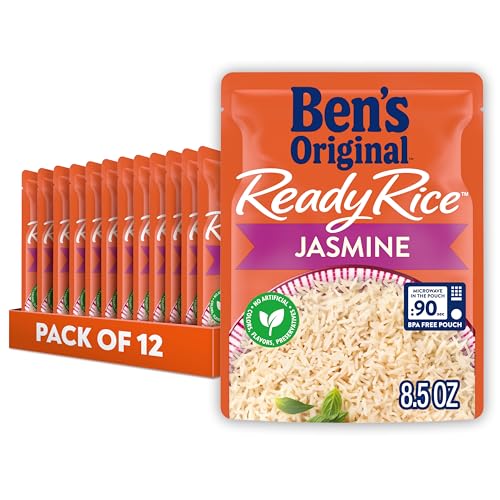 BEN'S ORIGINAL Ready Rice Jasmine Rice, Easy Dinner Side, 8.5 oz Pouch (Pack of 12)