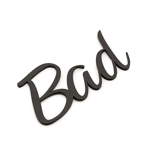 Bad Türschild Badezimmer WC Toiletten Schriftzüge Gästetoilette Toilettenschild Schwarz - Schwarz - Bad