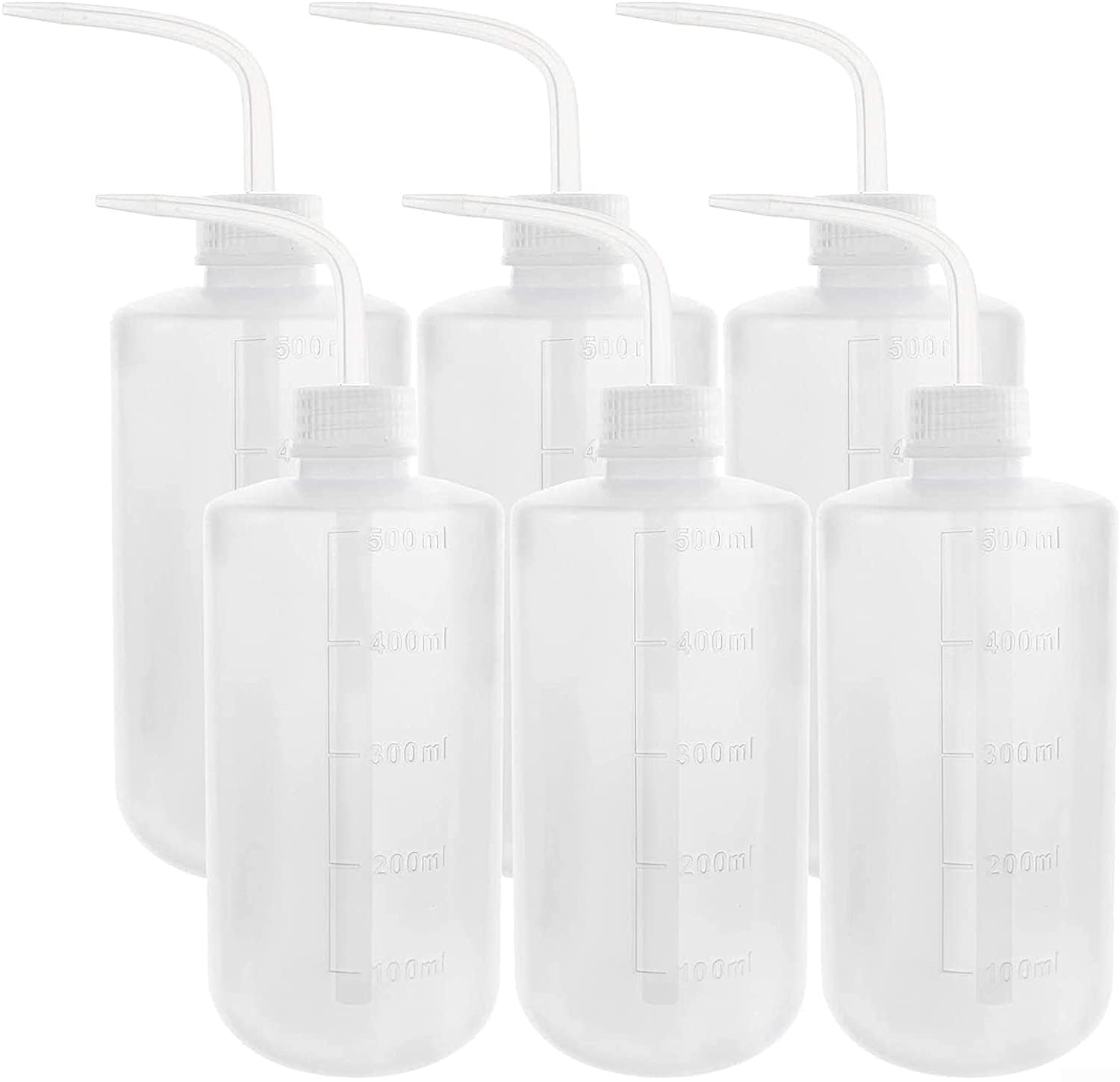 para botella dosificadora de plástico LDPE 500ml reutilizable, para ideal para riego de plantas y uso en laboratorio, flujo uniforme, 6 piezas