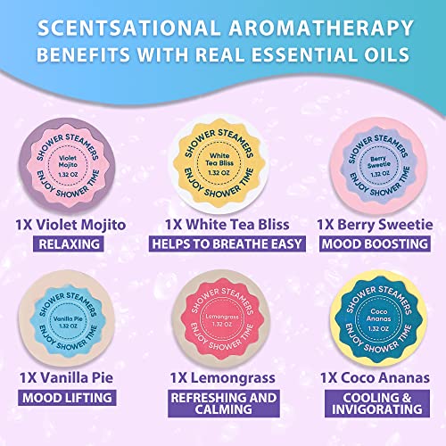 Variety Pack of 6 Shower Steamers with Essential Oils. Self Care and Relaxation Birthday Gifts,Yimiyaa Spa Fizzies Bath Bomb Kit, Birthday Christmas Holiday Gifts for Women, Girls, Boys - Image 3