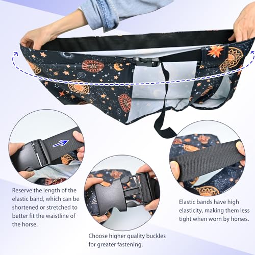 Image of Horse Slicker Hood with Zipper: Snug Fit, No-Ears Design, and Extra Large Eye Holes for Face, Shoulders, Mane, Chest, and Withers - Perfect for Show-M(Orange Sun)