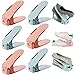 Fentes Chaussures Organisateur, 10 Pièces Plastique Fentes Chaussures Étagère, D'emplacements Chaussures Réglable, Support de Rangement pour Chaussures Peu Encombrant à 50% (Bleu, Rose)