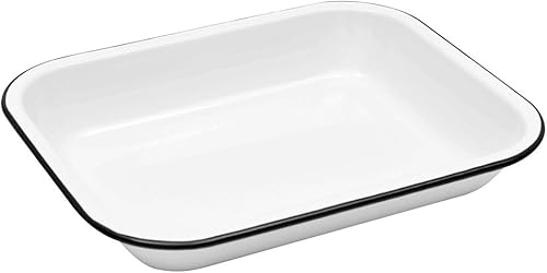 Miniatura 7 de Enamelware - Tostador abierto pequeño, 11.5 x 9.25 pulgadas, blanco vintagerojo (individual)