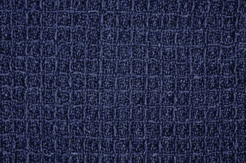 Emma Barclay Sofaüberwurf, recycelte Baumwolle, einfarbig, Waffelstruktur, für Stuhl, Sofa, Sofa, Überwurf, Decke, Marineblau, 127 x 152 cm