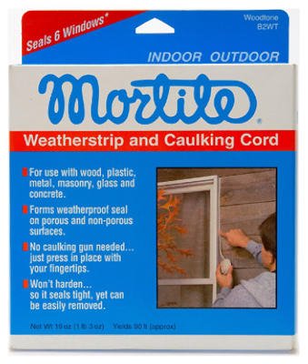 B2WT Wood Tone Mortie Caulking Cord Weather-Strip - 90 ft.
