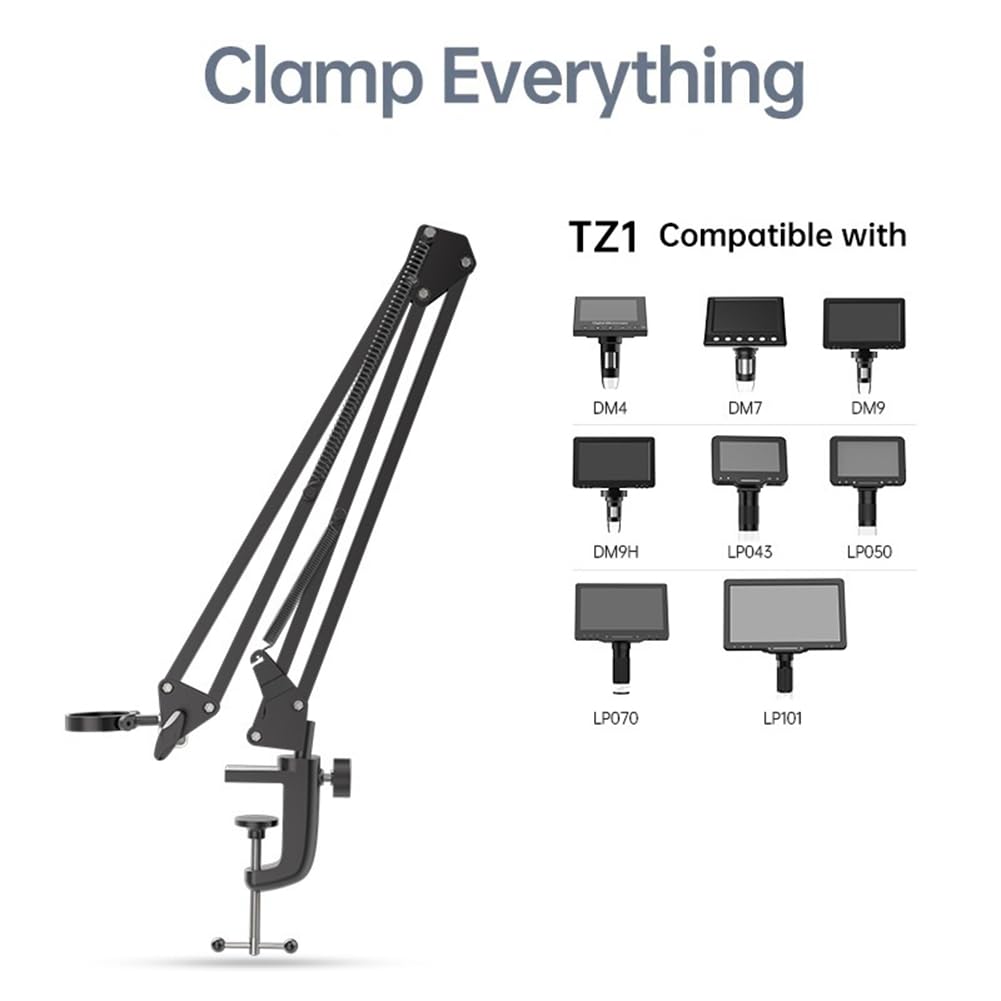 TZ1 (35 mm) Supporto per microscopio regolabile in metallo staffa per microscopio DM4 DM7 DM9 DM9H LP043 LP050 LP070 LP101