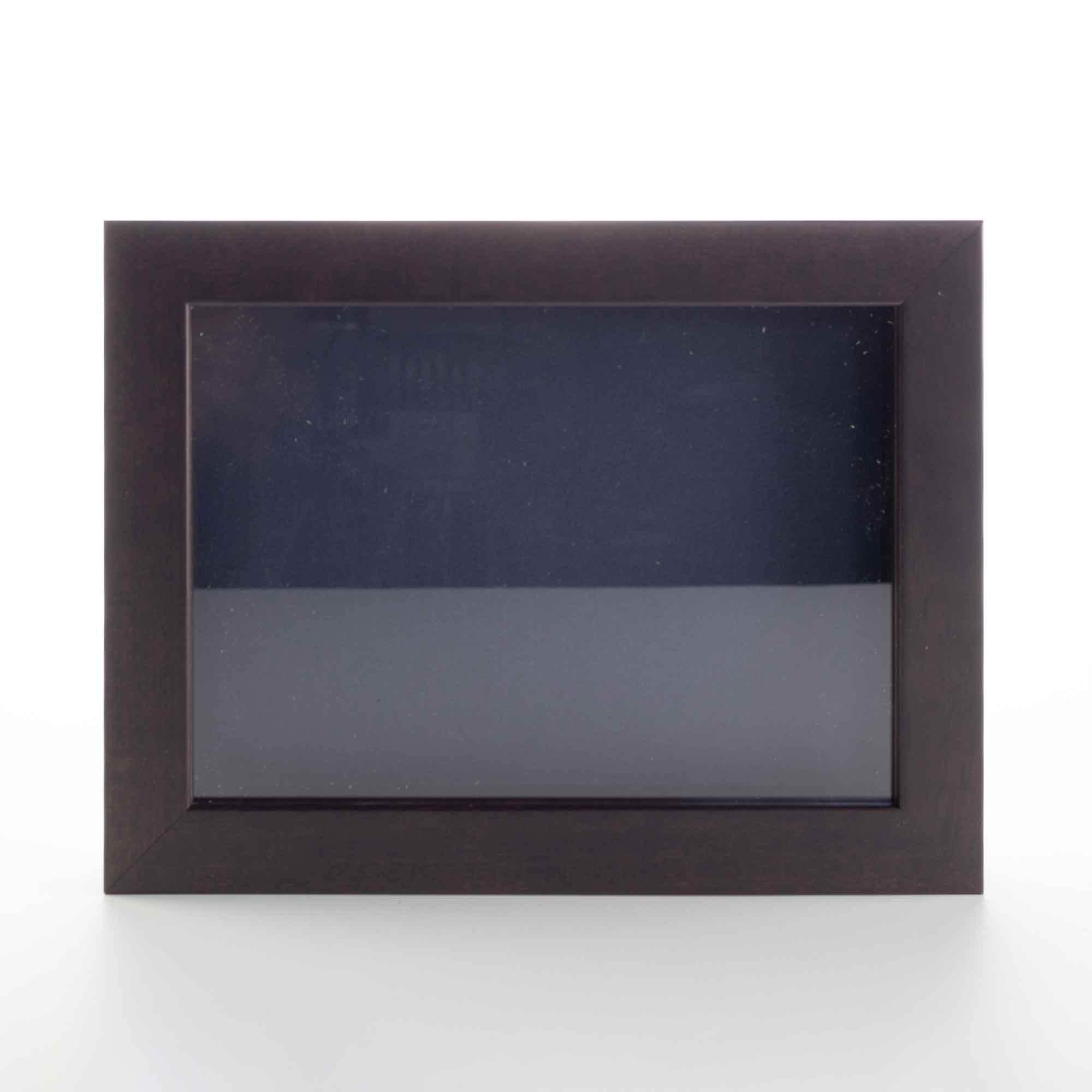 Dark Brown 12x24 Shadow Box Solid Wood Display Frame with Navy Acid-Free Backing UV Acrylic & Hanging Hardware | 3/4