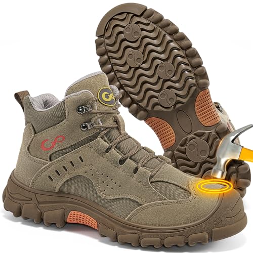 Ablanczoom Work Boots for Men Steel Toe -...