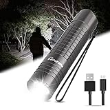 NICRON 800 Lumen N8F Flashlight with 5 Modes,Zoomable LED Flashlight with Rechargeable Battery and Micro-USB,IP65 Waterproof and Dustproof,Suitable for Camping,Hiking,Fishing, Jogging,Outdoors