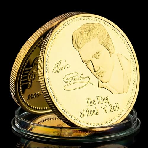 QYZXTH États-Unis Chanteur Elvis Presley 1935-1977 Le Roi du Rock « N » Roll Pièce commémorative d’Art plaquée Or - Les Beatles, Paul McCartney, John Lennon, RIngo Starr, George Harrison QYZXTH États-Unis Chanteur Elvis Presley 1935-1977 Le Roi du Rock « N » Roll Pièce commémorative d’Art plaquée Or