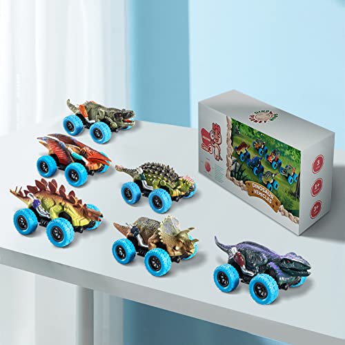 6 Pack Dinosaur Toy Pull Back Cars With Play Mat | Dinosaur Toys For Kids 3-5-7 | Monster Trucks Dinosaur Games With T-Rex | Dino Toys Vehicle Playsets For 3 Year Old Toddlers | Boy Toys Age 4 And Up #TOP6