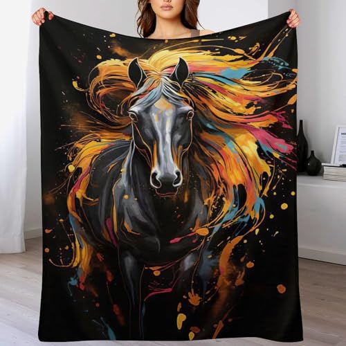 Couverture plaid cheval douillette pour soirées cocooning devant la télé