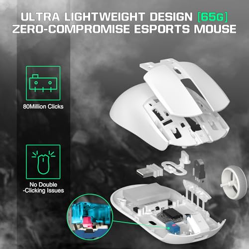 Image of ATTACK SHARK AJ139 G Pro Gaming Mouse 4K Polling Lightweight PAW 3395 Sensor Receiver up to 26,000DPI 6 Programmable Button USB-C Charging Ergonomic Symmetric for PS4 Xbox PC Mac Gamer