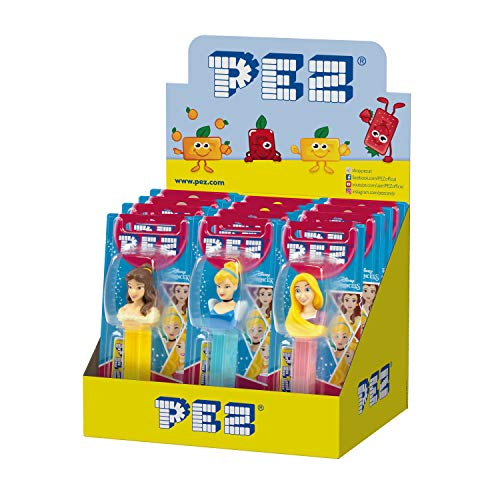 PEZ Boîte de 12 Distributeurs Pez Licence Disney Princesses + Recharge de Bonbons 110 g, S700535