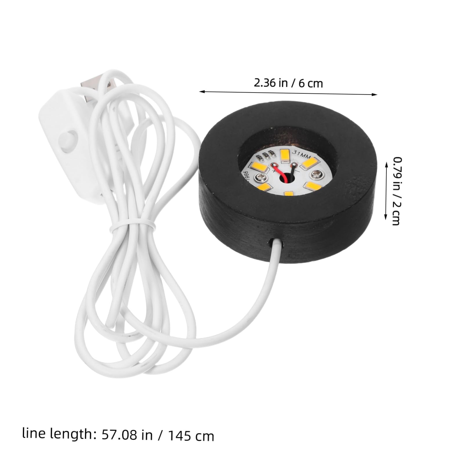 LED Wooden Lighted Base Round Stand for Crystal Art Display Warm Light Night Light for Home Decor Holidays and Collectibles