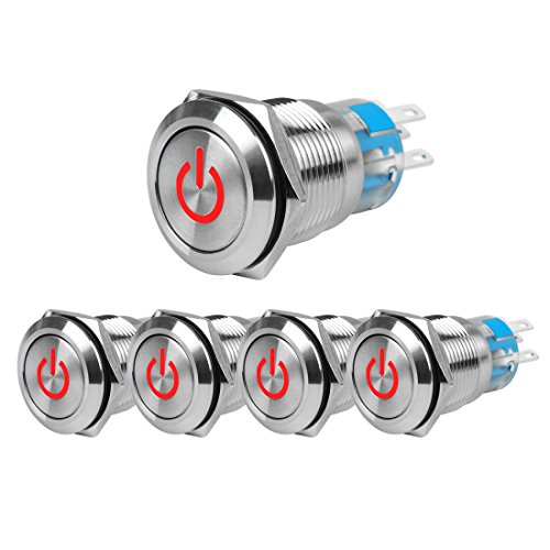 Larcele 19mm Momentaneo Pulsante Metallo con