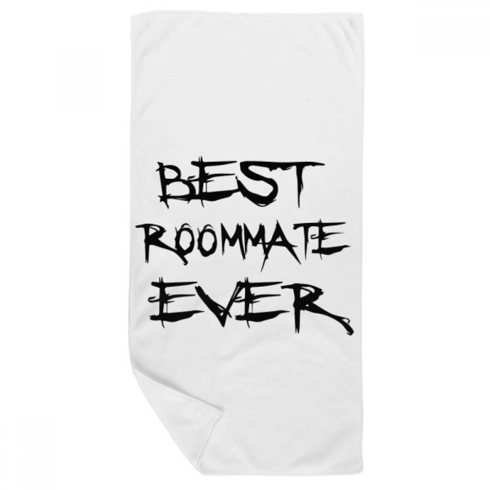 Serviette de bain Meilleur Roommate jamais 35x70cm en coton doux multicolore