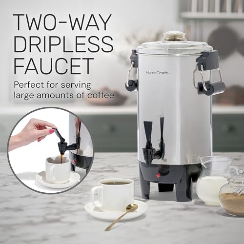 Homecraft Quick-Brewing 1000-Watt Automatic 30-Cup Coffee Urn - Stainless Steel - Image 6