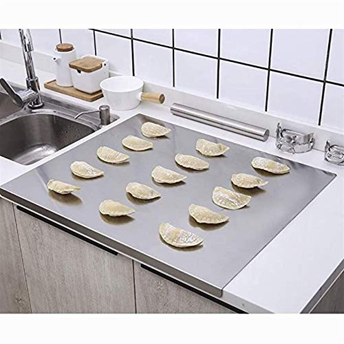 Tagliere in acciaio inossidabile 304, spessore 1,5 mm, per impastare, rotolare la pasta, preparare la carne, superficie antiscivolo, piano di lavoro da cucina resistente alla ruggine