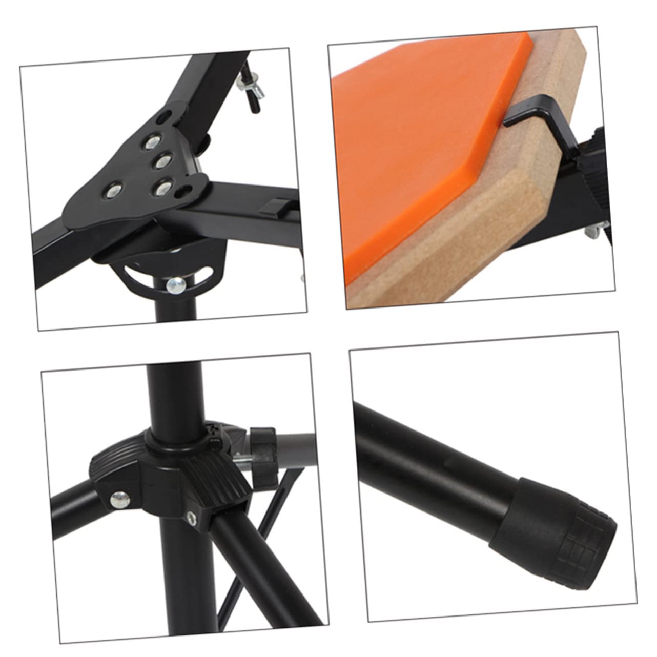 Supporto per Tamburo Muto Regolabile in Altezza Treppiede in Abs e Ferro, Supporto per Rullante e Pad di Pratica per Principianti, Scaffale per Batteria Silenziosa Adatto