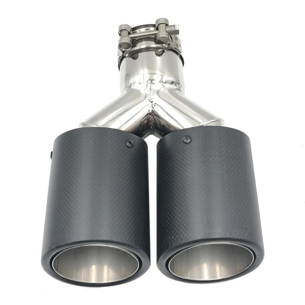 Terminale di Scarico 1 Pz ID: 63Mm OD: 89Mm Terminale Scarico Doppio Universale in Acciaio Inossidabile Tubo Silenziatore Coda Punta Fine Tubo(60MM IN-101MM out)