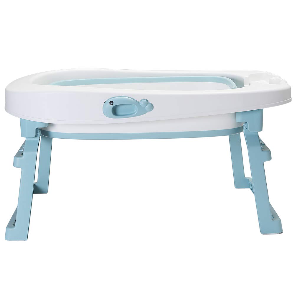 Bañera plegable 3 en 1 para niños pequeños y niños,Grande bañera bebe,Bañera bebe plegable/Desde el nacimiento hasta los 3 años-3 en 1-Azul