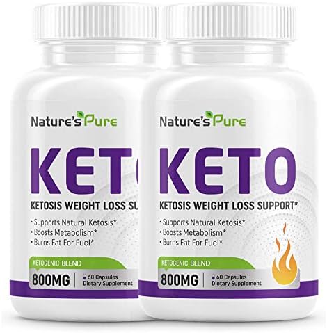 (2 Pack) Natures Pure Keto - Natures Pure Keto Pills - Natues Pure Keto Ketosis Weight Management Support Capsules (120 Pills - 2 Month Supply)