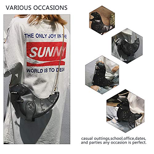 Sukutu 1AL654-BK/Z Upgrade Dinosaur Shape Pu Leather Rivet Purses thumb #5