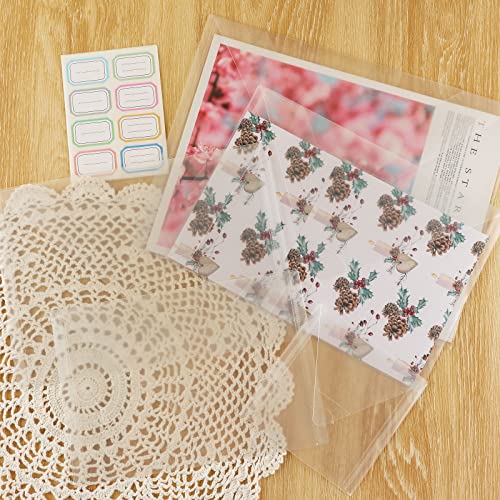 Image of 20 Pcs Large 11.5 inchX9 inch Stamp & Die Storage Pockets Resealable Clear Plastic Seal Bags Storagefor Cutting Dies Stencil Album Stamp Crafts for DIY Scrapbooking Paper Card Craft Cutting Dies Storage
