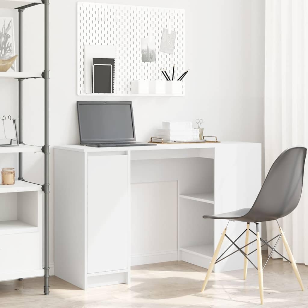 Scrivania bianca, 120 x 42 x 76 cm, in legno, per segretario, computer, laptop, ufficio, casa, facile da pulire, per ordine in soggiorno e studio