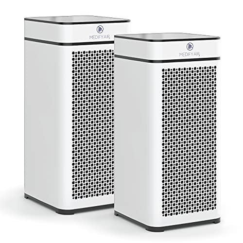 Medify MA-40 UV Light Air Purifier with True HEPA H14 Filter | 1,793 ft² Coverage in 1hr for Wildfires Smoke, Odors, Pollen, Pets | Removal to 0.1 Microns | White, 1-Pack