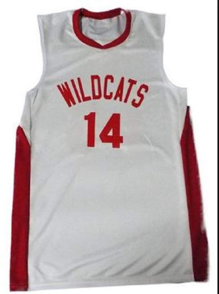 Boriz Zac E Troy Bolton 14 East High School Wildcats White Basketball Jersey (42)