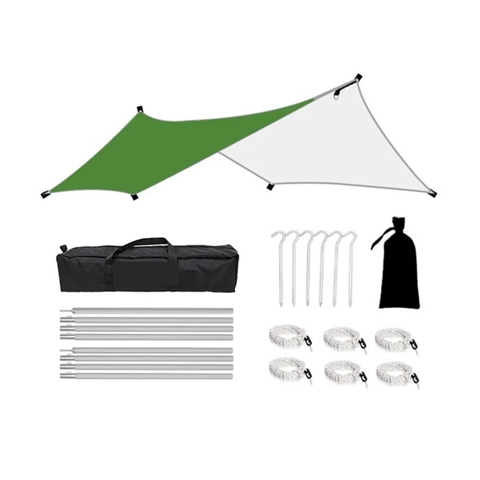 Tent tarp 3x4m Camping Awning Outdoor Sunshade Canopy Flysheet Tent Tarp Sun Shelter Pergola for Tourism Garden Picnic(Green)