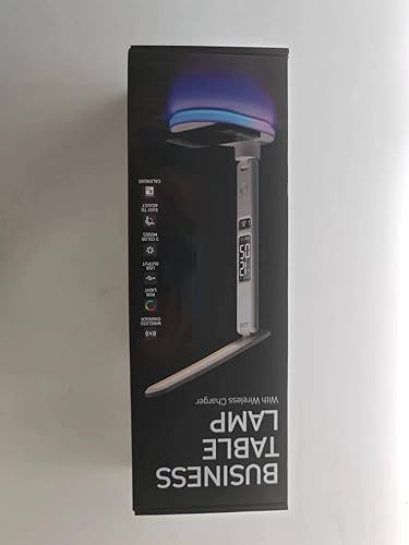 Miniatura 10 de Lámpara de escritorio LED con carga inalámbrica QI de 10 W, lámpara de mesa Flexo con 3 colores y 5 niveles de brillo con función de carga, USB,
