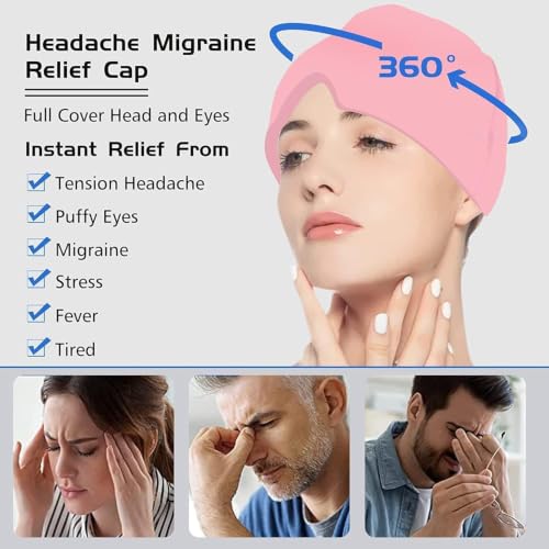 Image of ELEGAR Migraine Relief Cap - Hot & Cold Therapy Headache Cap for Migraine, Sinus & Tension Relief | Thermax Gel Ice Head Wrap for Instant Comfort & Relaxation - Reusable Migraine Cap for Men & Women - Multicolor (Migraines cap)