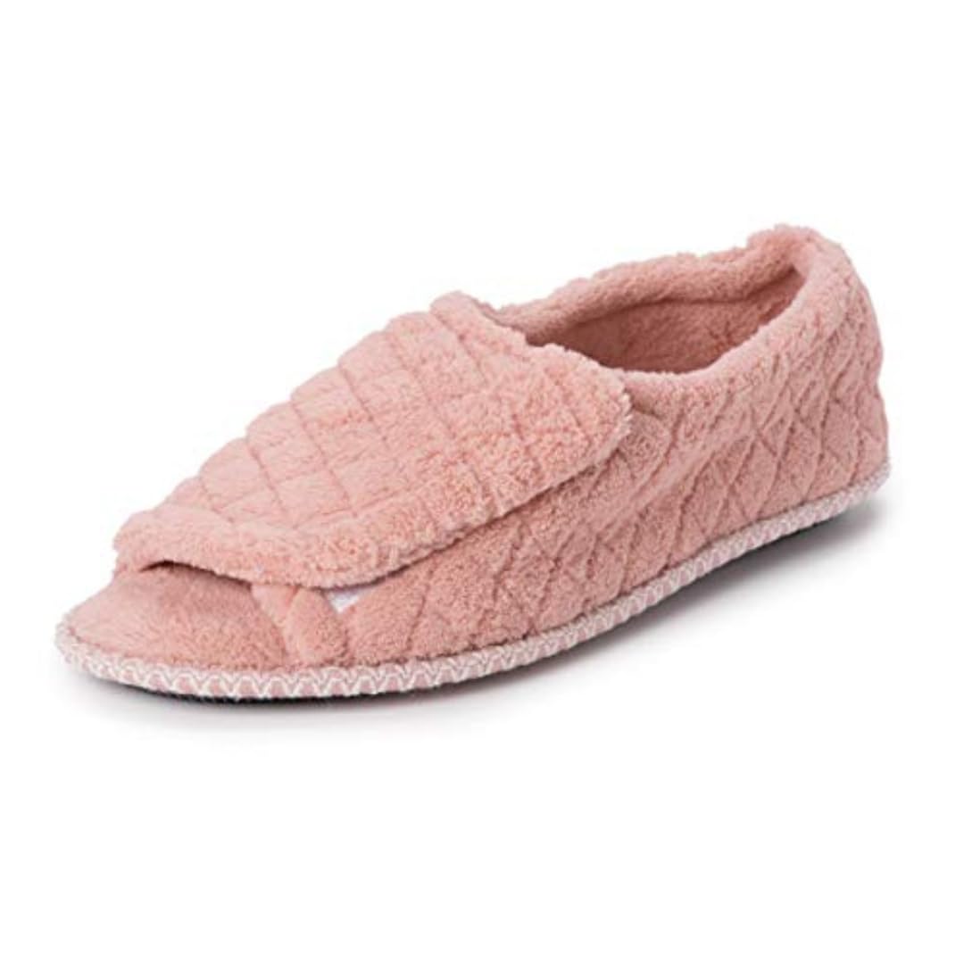 MUK LUKS Women's Marylou Micro Chenille Slipper-Rosegold, Large UK