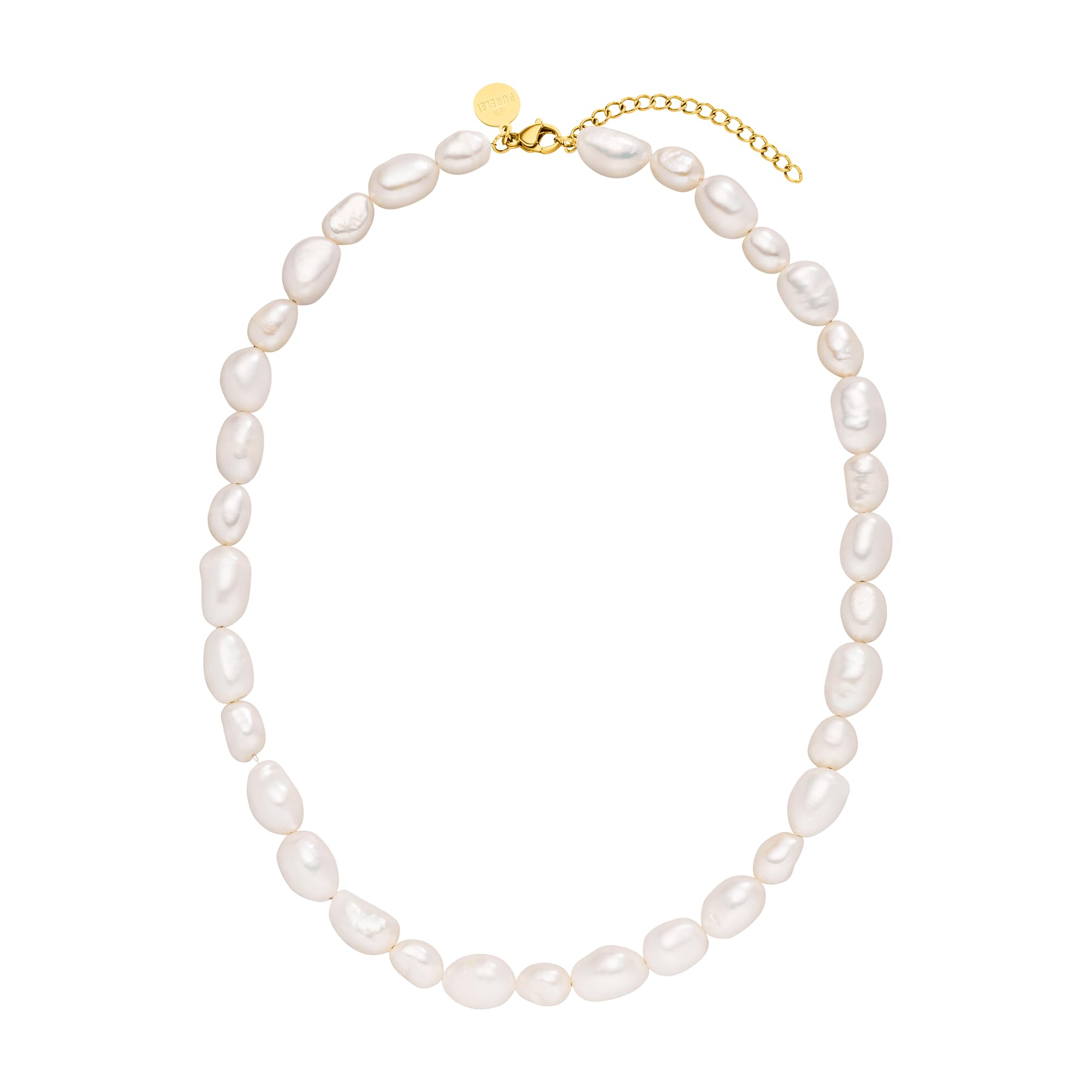 Purelei Collana Keshi Moonlight Gold: Acciaio Inox Con Perle Naturali (40-45 Cm) - 5